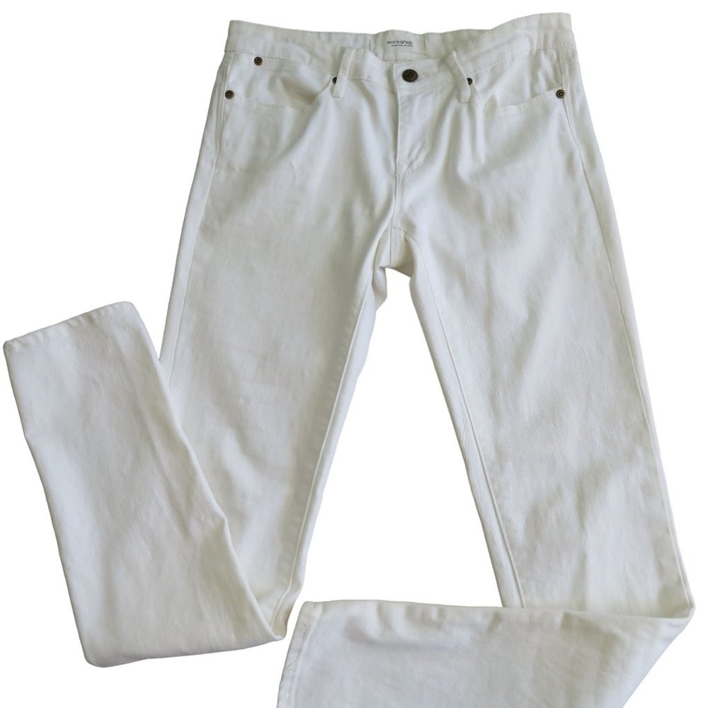 Workshop Andrea Jovine White Skinny Jeans 4 Mid Rise 5 Pocket Stretch Jeggings